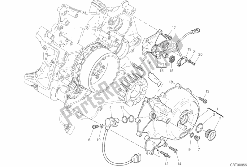 Toutes les pièces pour le Couvercle De Générateur du Ducati Superbike Panigale V2 USA 955 2020
